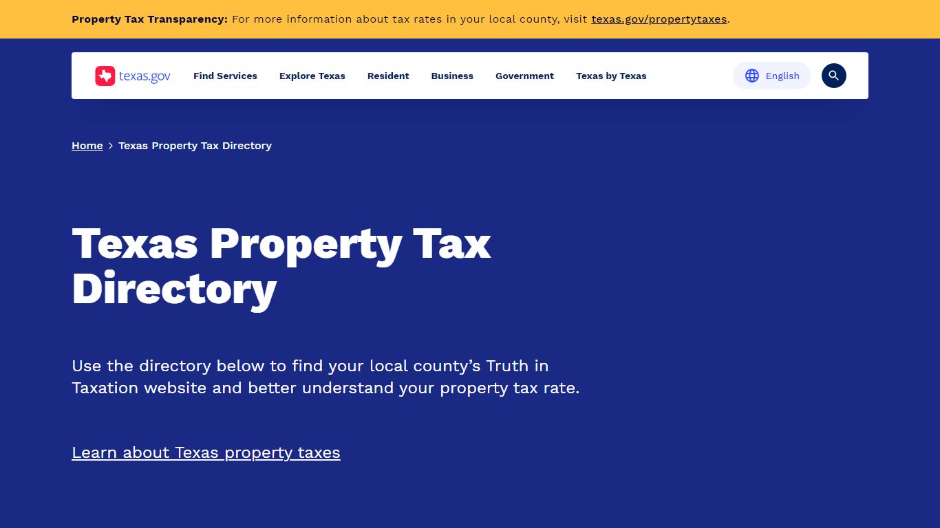 Texas Property Tax Directory | Texas.gov